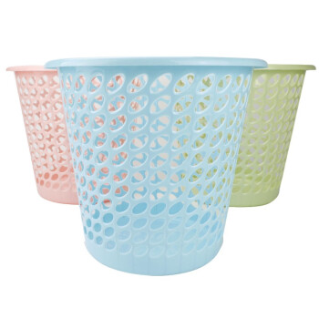 海斯迪克 HKL-6 商用垃圾篓 简约时尚纸篓 镂空垃圾桶 厨房卫生间塑料垃圾桶颜色随机（1个）