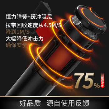金柯 隔离带伸缩带 (一对2根装2米拉带)警戒线伸缩围栏 一米线栏杆 礼宾杆 排队护栏警示柱 黑色