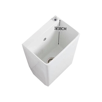 星期十阳台陶瓷洗拖把槽池卫生间落地式卡其色154台控+入墙龙头40cm*28cm*54cm定制	