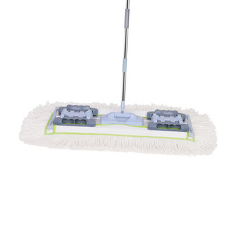 亿丽佳 平板拖把大号尘推木地板大理石瓷砖吸水棉纱平板拖把（潇洒800铝板） 5件/组