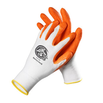 霍尼韦尔（Honeywell）掌浸劳保手套 10副/包 天然乳胶工地工程防护霍盛YU138 8码