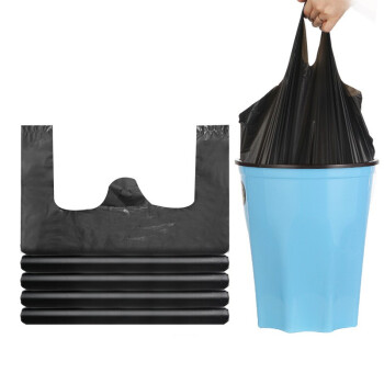优易固（YOUYIGU）背心垃圾袋酒店物业手提式黑色加厚大号垃圾袋黑色塑料垃圾袋80*100*100个