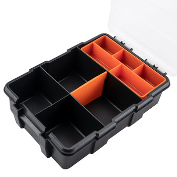 海斯迪克 HKCL-501 工具盒 塑料透明零件盒 分隔式元件储物收纳盒 F-156(22*15*5.7cm)