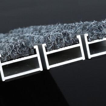 爱柯部落 铝合金地垫地毯 直铺式 刮沙除尘条纹垫无需开槽0.6m×1.2m耐磨进门脚垫1.0mm壁厚灰色可定制110623