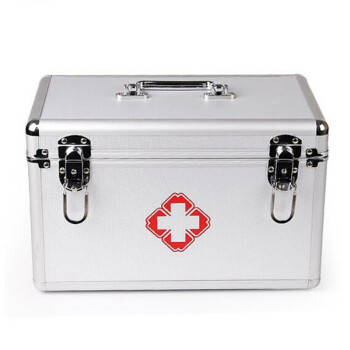 飞尔（FLYER）多功能药箱 急救药品收纳箱 铝合金带锁密封箱 出诊箱 10寸普通款家庭套装