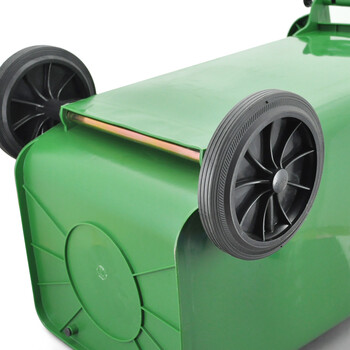 益美得 YY240B 可定制加厚挂车垃圾桶大号户外环卫酒店物业保洁桶 绿色240L挂车款