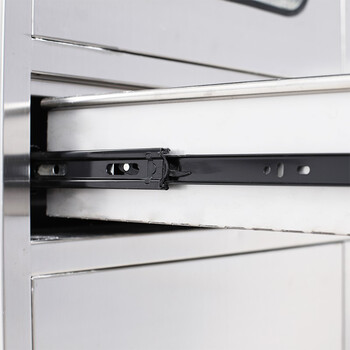 京顿JINGDUN 201不锈钢文件柜办公资料柜档案柜不锈钢财务凭证票据带锁玻璃储物柜 201二斗玻