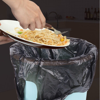 鸣固 垃圾袋加厚 背心垃圾袋手提塑料袋 厨房手提垃圾袋 32*52 50只