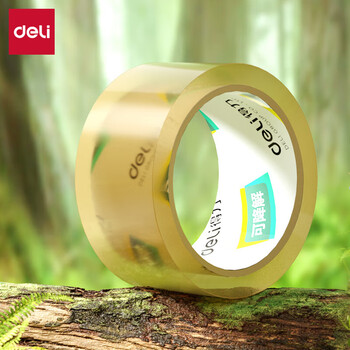 得力(deli)纤维素膜封箱胶带 绿色环保 可降解 包装材料 易撕 打包胶带 60mm*60y*50μm 1卷装 30293