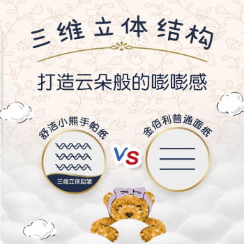 舒洁（Kleenex）手帕纸纸巾小包3层9张/包*10包便携小熊印花手帕纸小包