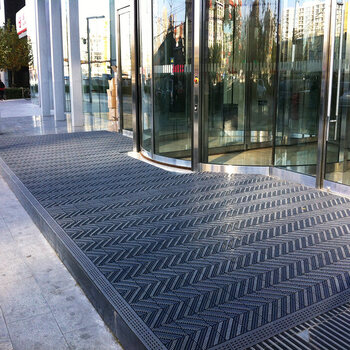 豫之韵 定制拼接三合一地垫门垫蹭脚垫进门大门口防滑垫商场酒店门厅室外台阶镂空塑料垫毯 单刷灰60*90cm
