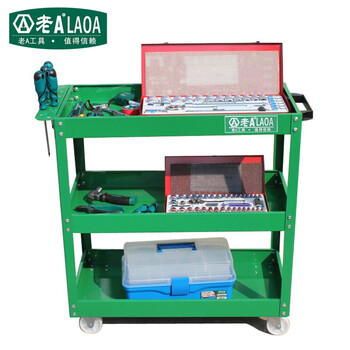 老A LAOA LA111810喷塑绿色三层工具推车（常规款）685*345*765mm