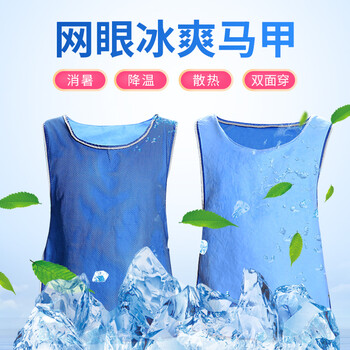 者也（ZYE）网眼冰爽马甲消暑降温双面穿可循环利用透气网纱层背心 网眼冰马甲（宝蓝色） 