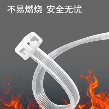 ABLEMEN 自锁式尼龙扎带大号 理线带 扎线 4.0*250mm 白色 250支装