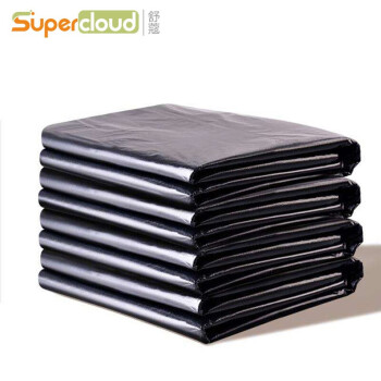 舒蔻(Supercloud) 物业垃圾袋平口 80*100cm*50只 2丝特大号加厚黑色