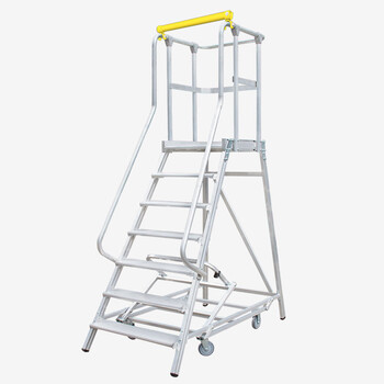亚迈狮 铝合金仓库登高车 超市理货梯 平台登高梯 7步梯  可移动 FP系列 