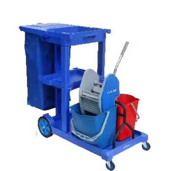 超宝（CHAOBAO）D-11-1C 多用途清洁手推车 蓝色 物业多功能清洁服务工具手推车 保洁车