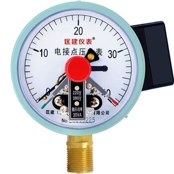 匡建仪表（CONJANT）YXC-100 磁助式电接点压力表精密水压气压表 220V380V通用触头功率30VA 0-40mpa 1 1