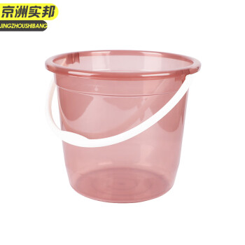 京洲实邦 粉色14L 加厚手提透明塑料便携大容量储水桶JZSB-8033