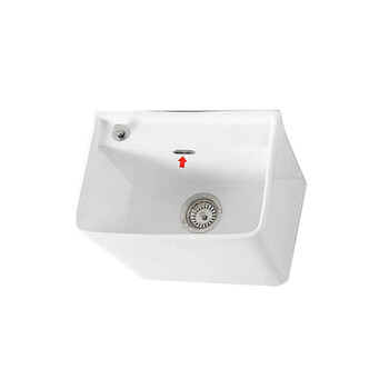 星期十阳台陶瓷洗拖把槽池卫生间落地式310台控升级版一键下水+入墙龙头防堵溢水口46cm*34cm*40cm定制