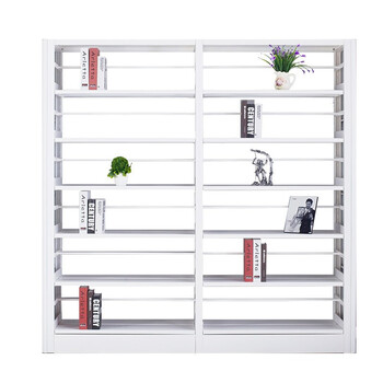 京度钢制书架JD-SJ07学校图书馆阅览室书架档案架资料架白色单面一列三组六层