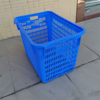 JN JIENBANGONG 周转筐 周转箩菜箩塑胶筐水果周转箩筐塑料周转筐服装周转箱新料 蓝色580*430*285mm