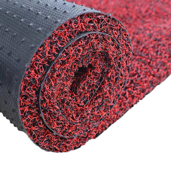 雅的 钉底pvc丝圈塑料地垫防滑入户进门脚踏垫门口门垫 黑红色 14MM厚 轿车汽车垫60*75*2+60*150 单位：个