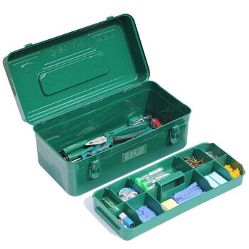 老A LAOA LA113118加厚双层铁皮方形手提工具箱带隔层18英寸（460*230*190mm）