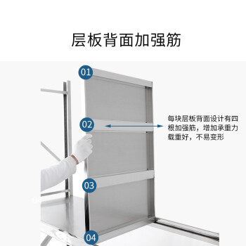 迈巍201不锈钢货架多功能可调节储物架150*60*200副架可定制ME006