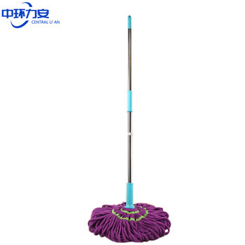 中环力安 懒人两节不锈钢杆旋转免手洗拖把老式自拧水拖布