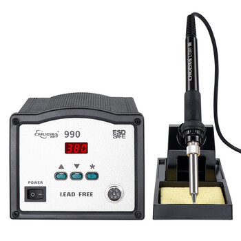 创时代chuera 高频无铅焊台 恒温数显 90W大功率 可调温电焊台工业级 990