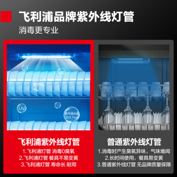 德玛仕（DEMASHI)商用消毒柜紫外线消毒立式双开门对开门餐厅食堂酒店餐饮用大容量碗柜XDZ880-F3