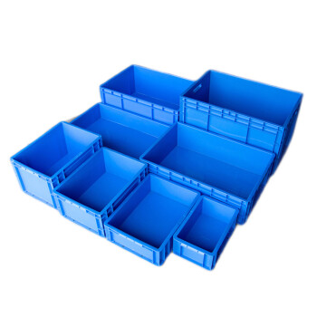 伏兴 欧标EU箱塑料周转箱 物流中转箱定制仓库车间塑胶箱运输收纳箱 4616箱600*400*175mm（蓝）