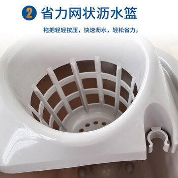 亿丽佳 塑料拖把桶 拖布通带提手 加厚带轮清洁桶挤水桶 （颜色随机）