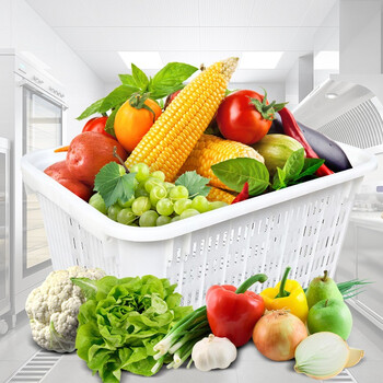 访客 FK 加厚塑料周转筐网眼周转箱物流中转塑料养殖物业红色长方形无把620*425*300mm