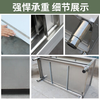 富都华创 不锈钢拉门工作台 1800*700*800mm单面开门 操作台储物柜切菜柜 FDHC-GZTQC-0014