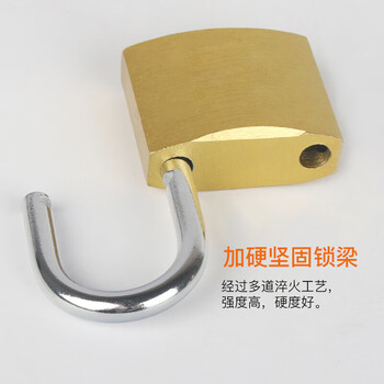 巨成 仿铜一字挂锁防盗锁防水大门锁仓库门锁锁头小锁子柜子抽屉箱子锁 安和系列底部50mm通开 一把价