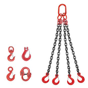 越越尚  起重链条吊索具16吨2腿2米 起重吊钩吊环组合铁链起重吊具吊车吊链  YYS-DSJ-062 白色