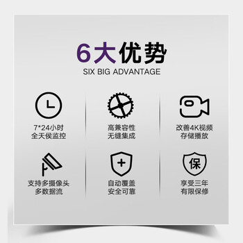 HIKVISION海康威视HIKVISION硬盘 西数WD监控硬盘 紫盘6TB 监控设备套装配件录像机专用监控硬盘