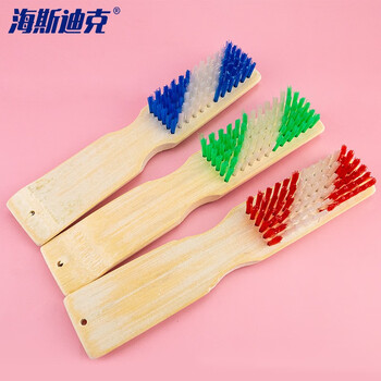 海斯迪克 鞋刷 多功能洗衣刷地板刷 21.5cm长 竹柄颜色随机 (6个起订) HKLY-76