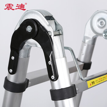 震迪铝合金伸缩梯多功能升降梯1.3+1.3米阁楼梯工程梯折叠梯直梯可定制SD0237