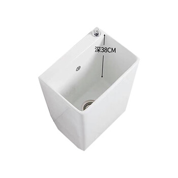 星期十阳台陶瓷洗拖把槽池卫生间落地式卡其色154台控+入墙龙头40cm*28cm*54cm定制	