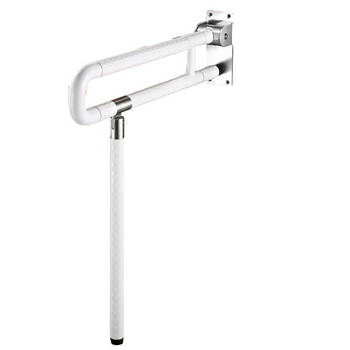 星期十  折叠标准带腿60cm白色（3.0mm厚底板）马桶扶手无障碍残疾人把手防滑不锈钢栏杆定制