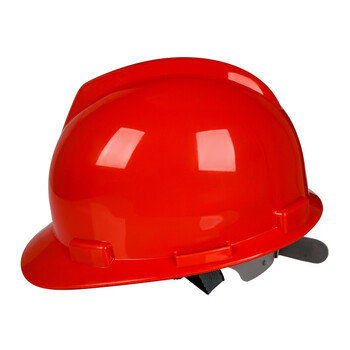 荣裕2003国标V字型PE安全帽 骑行头盔工地工程建筑电力施工防砸抗冲击头盔 红色 定制