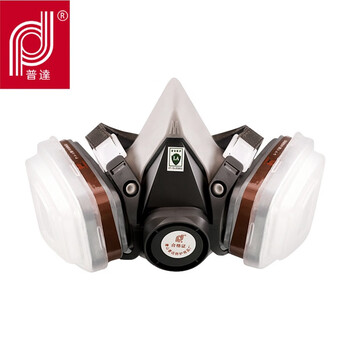 普达 防毒面具 防甲醛活性炭口罩/粉尘/苯/醚/醇类有机气体 喷漆印刷 防毒面罩FD-410配3号滤毒盒七件套 1套