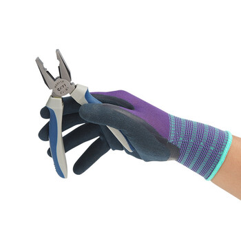 登升#519握得牢  13针涤纶乳胶浸胶高弹磨砂防滑抗撕裂干活劳务防护劳保手套