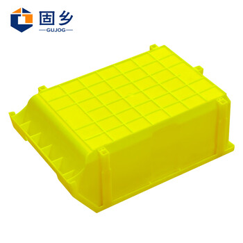 固乡组合式零件盒物料盒元件盒螺丝分类收纳盒斜口塑料盒（黄色R5号450x290X170mm）