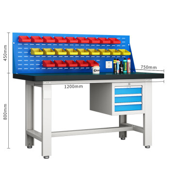 天旦重型工作台TD-T1049车间操作台维修工作桌1.2米吊三抽含插座