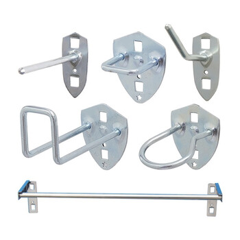 驰兔-斜直挂钩75mm工具架子挂钩厨具挂钩方孔挂板五金工具挂板架孔板洞洞板方孔挂钩配件 10个装