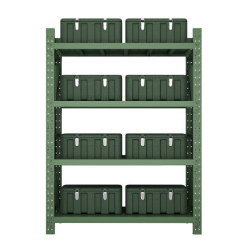 京佳乐钢制货架JE3354杂物整理架仓储货架军绿色150*60*200cm四层重型